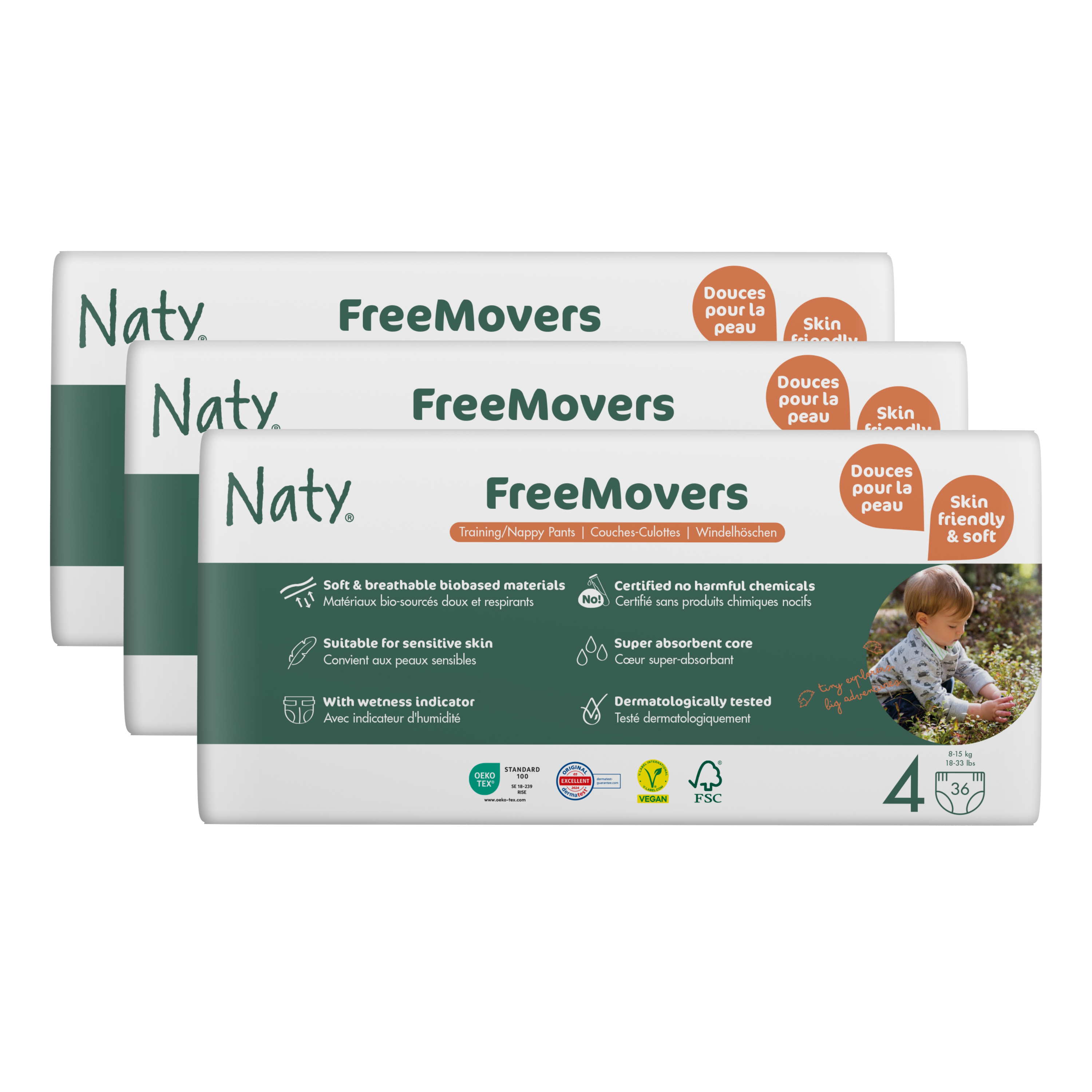 Original Training Pants Subscription, , grid, Eco by Naty